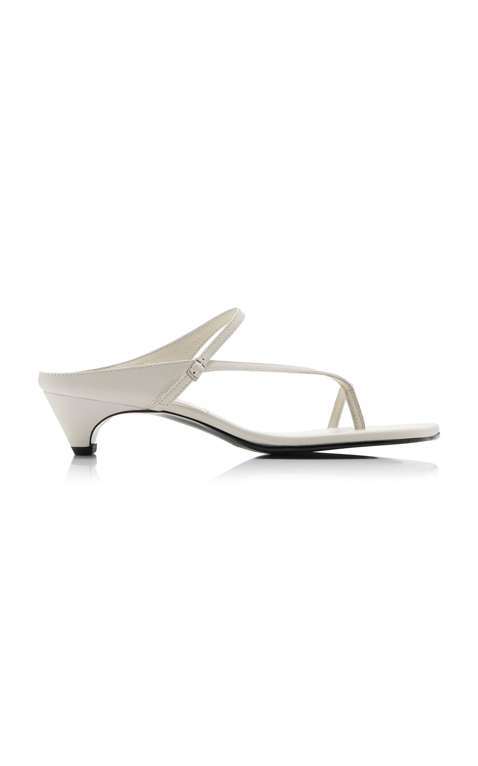 SALONDEJU Oblique Leather Sandals - Moda Operandi by SALONDEJU