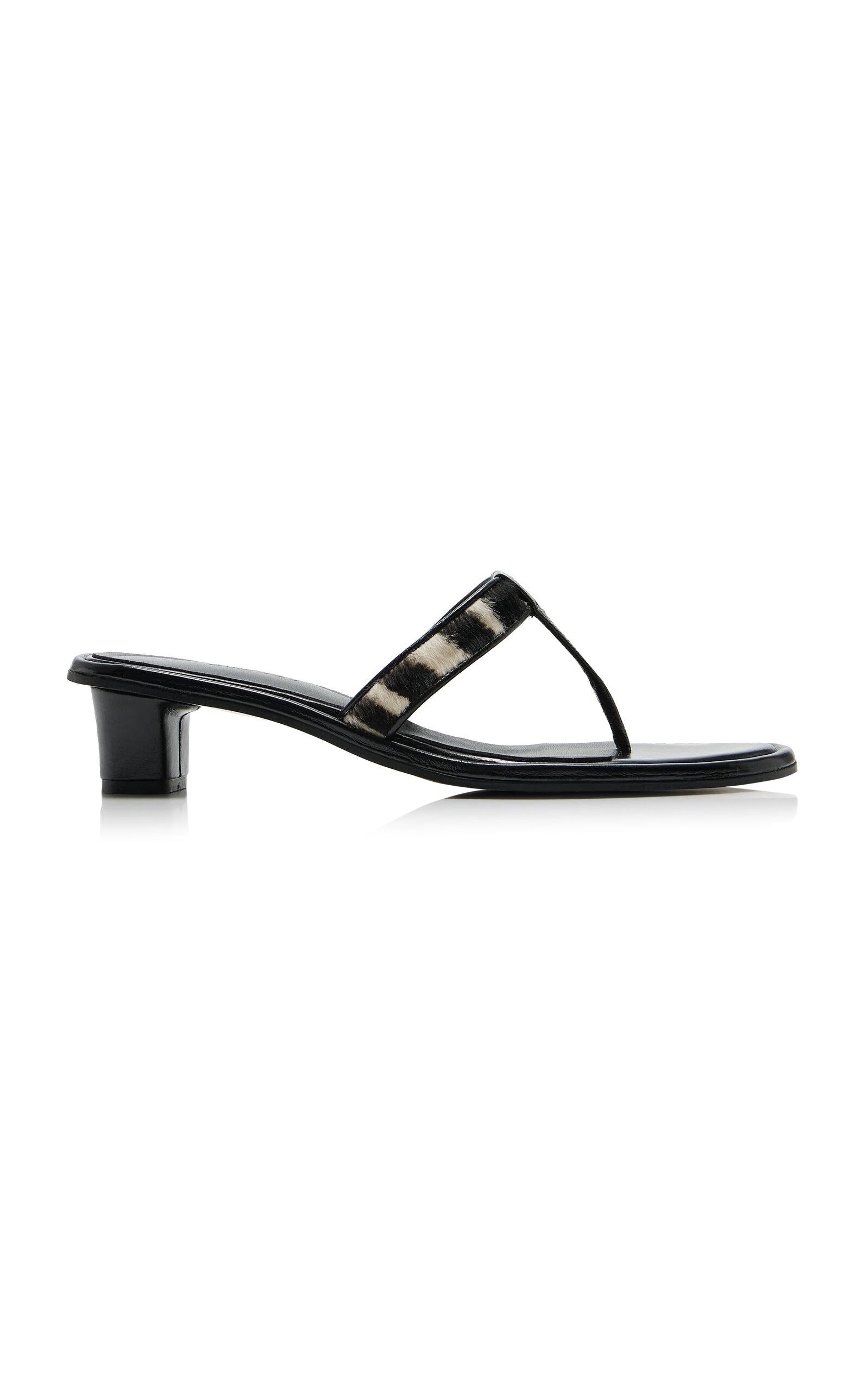 SALONDEJU Zebra-Print Calf Hair Sandals - Moda Operandi by SALONDEJU