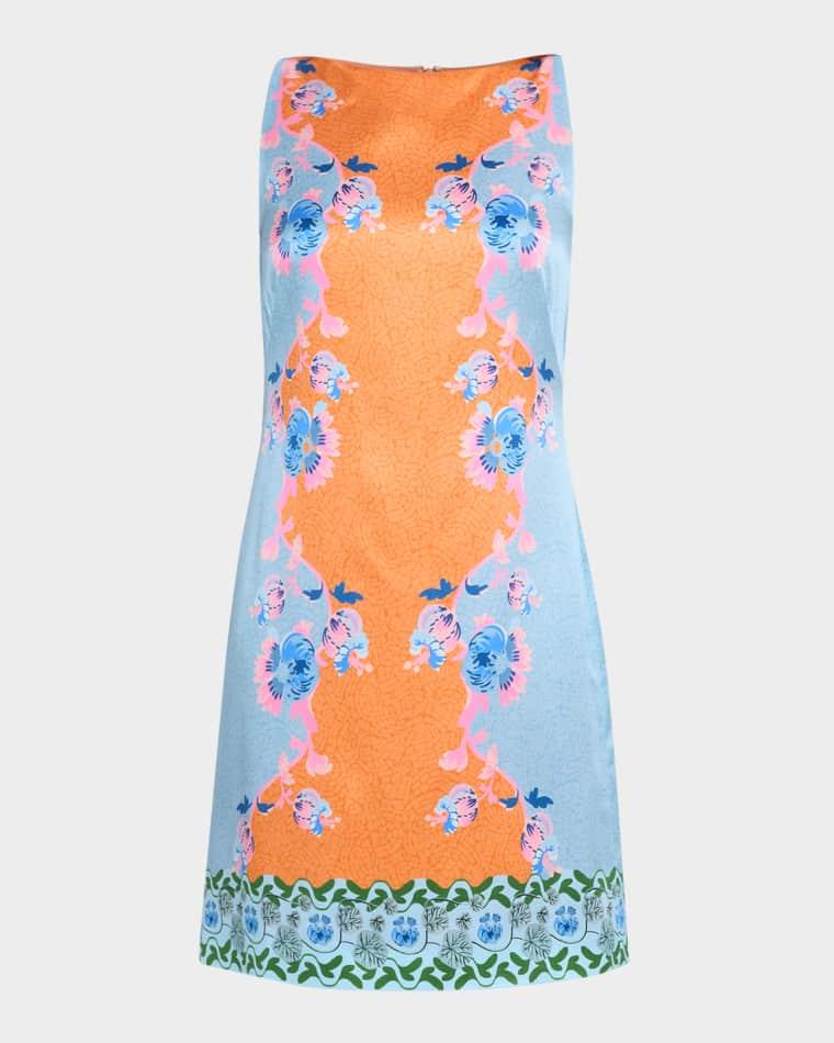 Alba-B Printed Silk-Blend Shift Dress by SALONI