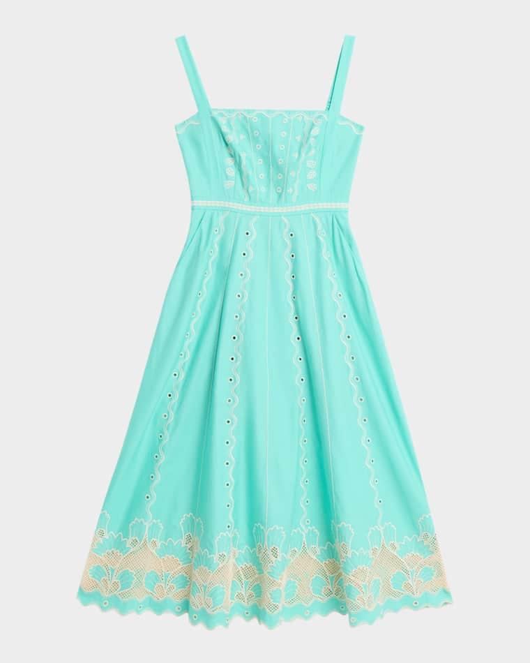 Aurora B Embroidered Midi Dress by SALONI
