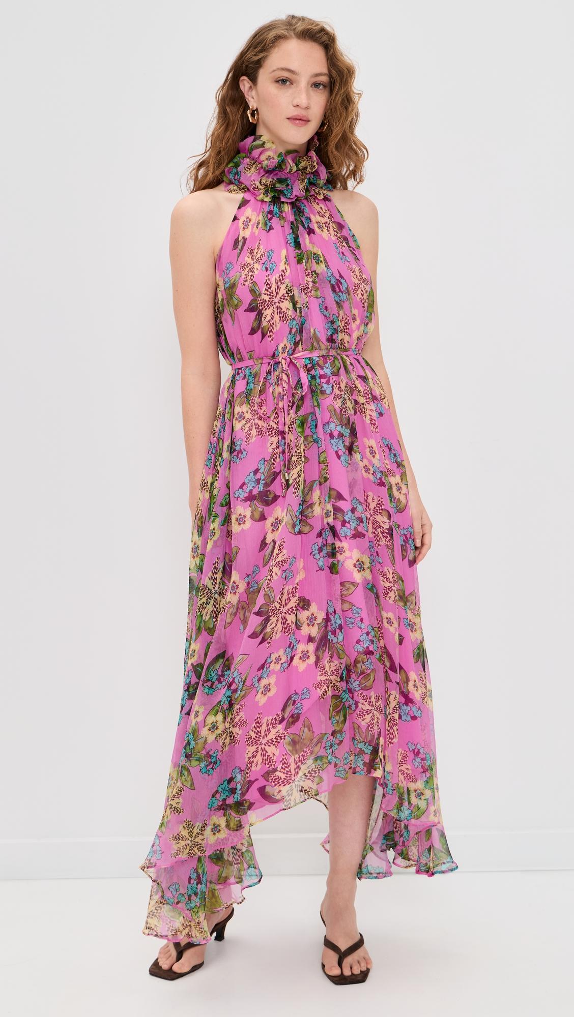 Iris Silk Ruffle Dress by SALONI