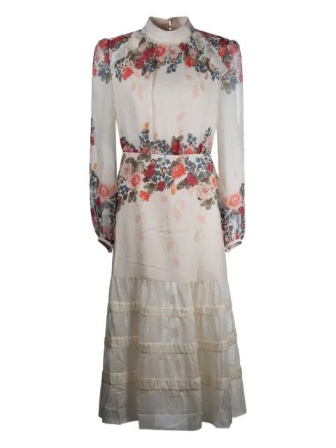 Jacqui floral-print tiered dress by SALONI