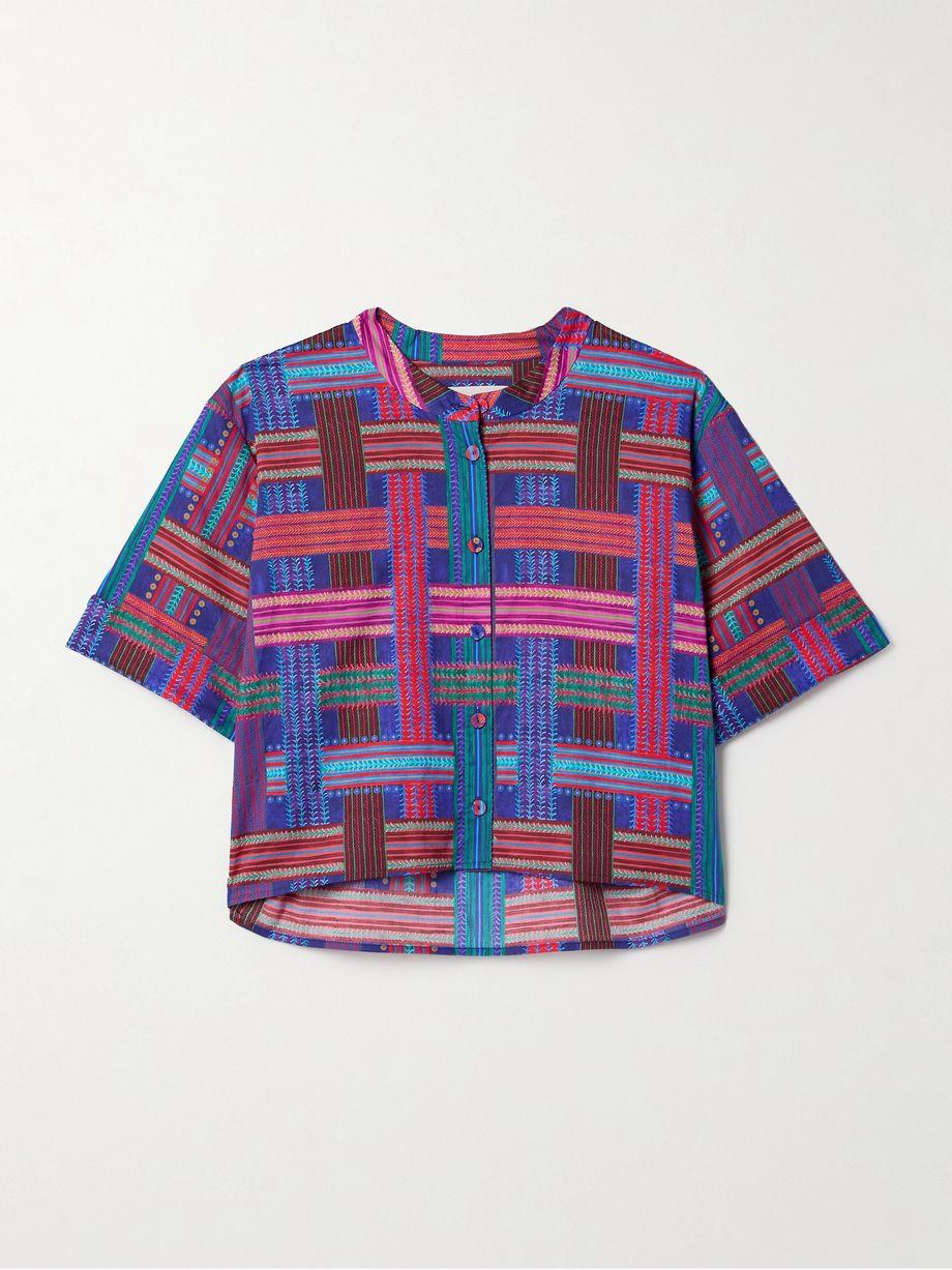 Jude cropped printed cotton-voile shirt by SALONI