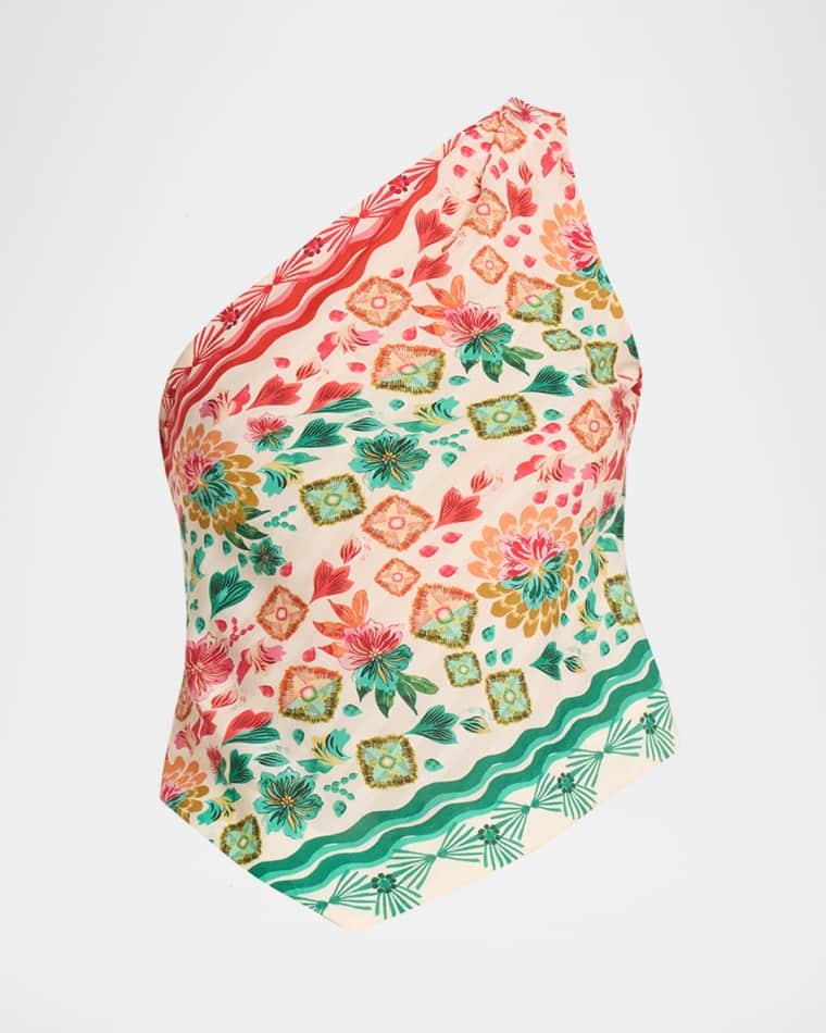 Madeline Printed One-Shoulder Top by SALONI