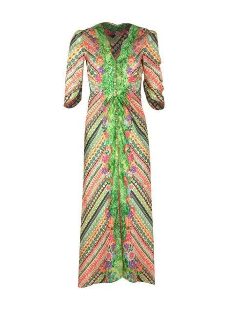 Mitsu B mix-print midi dress by SALONI