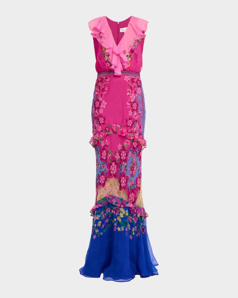 Rita Tiered Ruffle Cocktail Dress by SALONI