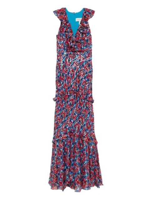 Rita ruffle-detail printed maxi dress by SALONI