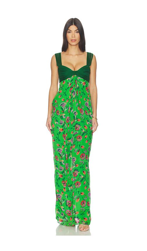 SALONI Chani Long Dress in Green by SALONI