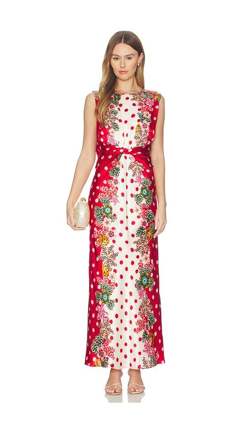 SALONI Gwen Dress in Red,White by SALONI