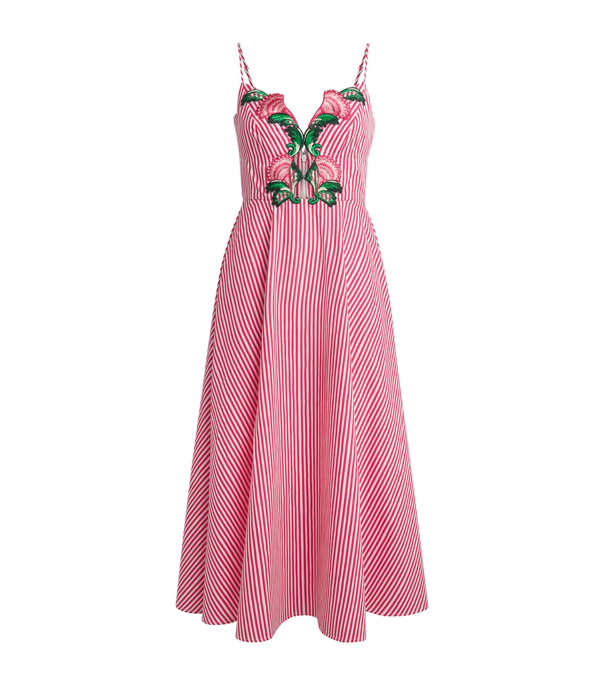 Saloni Stripe Jana B Midi Dress by SALONI