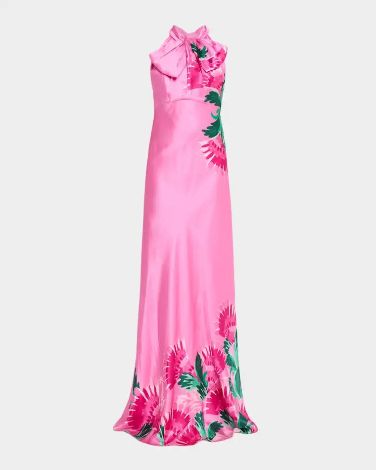 Suzette Tie-Neck Maxi Dress by SALONI