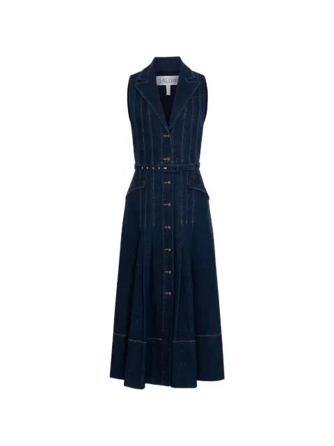 belted sleeveless dress by SALONI