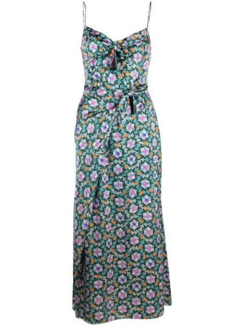 floral-print silk midi dress by SALONI