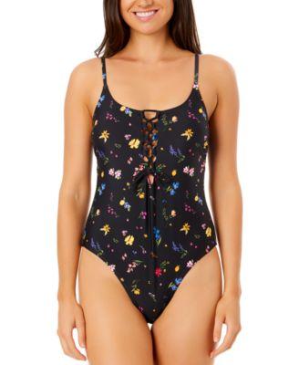Juniors' Printed Lace-Up Scoop-Neck One-Piece Swimsuit, Exclusively at Macy's by SALT + COVE Juniors' Printed Lace-Up Scoop-Neck One-Piece Swimsuit, Exclusively at Macy's by SALT + COVE