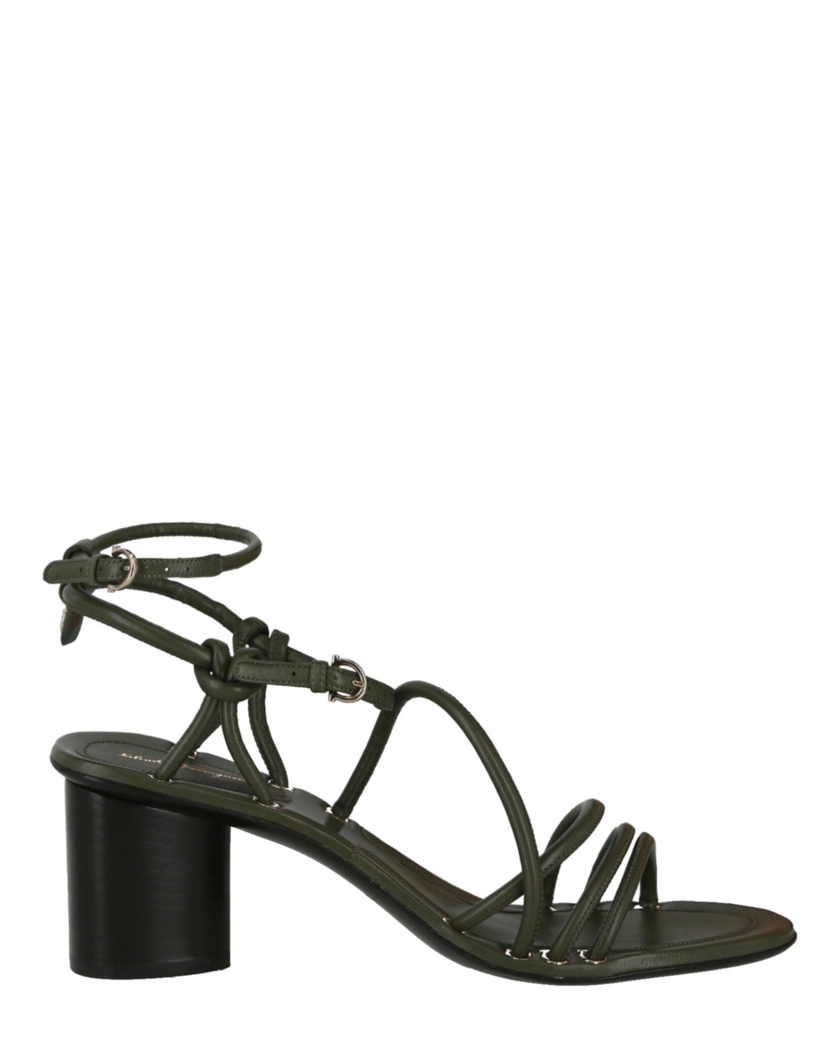 Augusta Leather Heel Sandals by SALVATORE FERRAGAMO