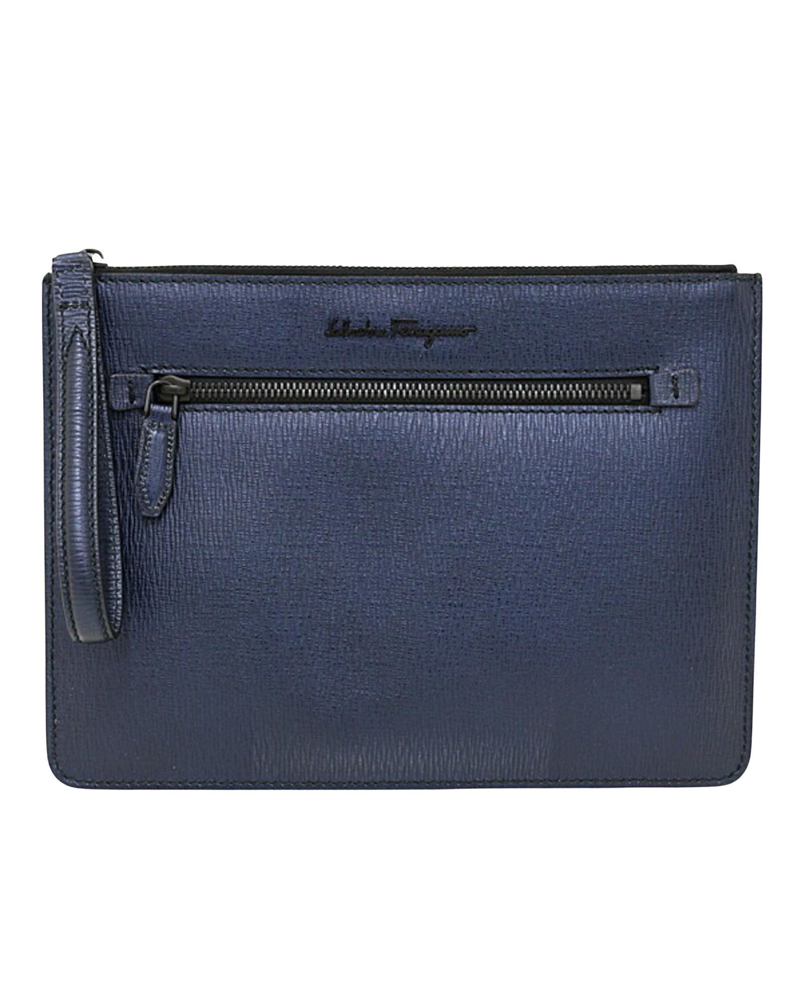 Preloved Gancio Clutch Leather Wallet - Navy Clutch Bags by SALVATORE FERRAGAMO Preloved Gancio Clutch Leather Wallet - Navy Clutch Bags by SALVATORE FERRAGAMO