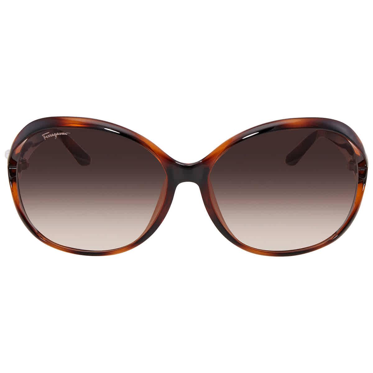 Salvatore Ferragamo Brown Gradient Oval Sunglasses SF770SA 214 61 by SALVATORE FERRAGAMO Salvatore Ferragamo Brown Gradient Oval Sunglasses SF770SA 214 61 by SALVATORE FERRAGAMO