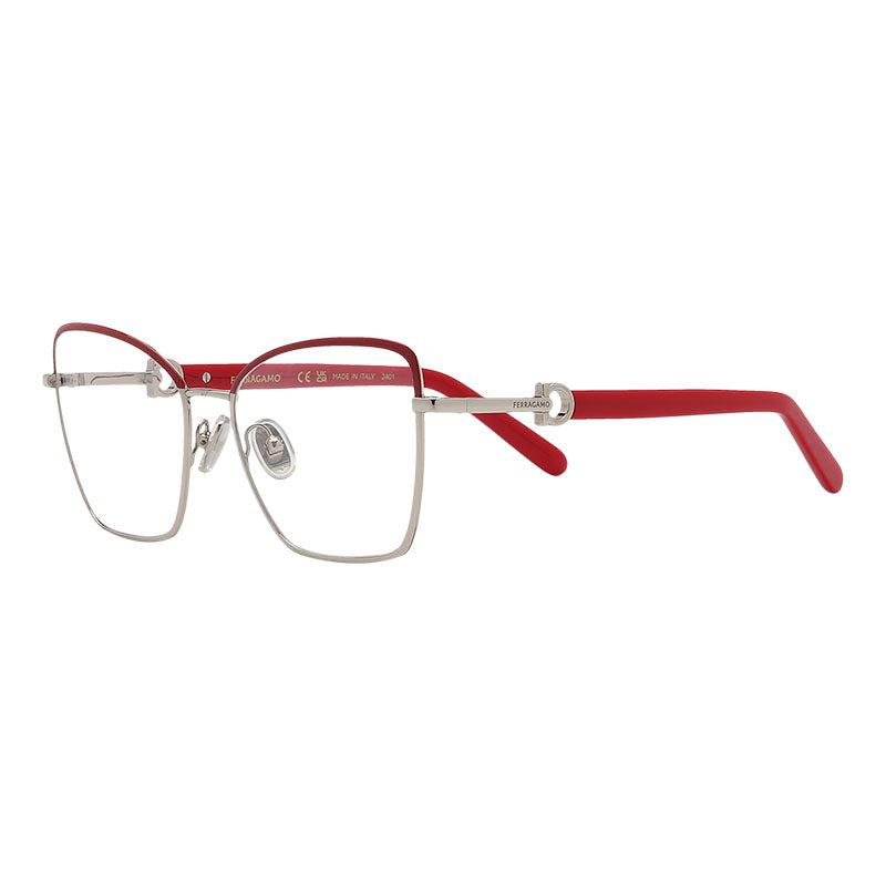 Salvatore Ferragamo Eyeglasses Butterfly Full Rim, Gold/burgundy Frame And Clear Demo Lens Lens Sf2223N744 by SALVATORE FERRAGAMO