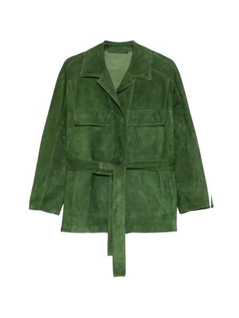 belted flap-pocket jacket by SALVATORE SANTORO