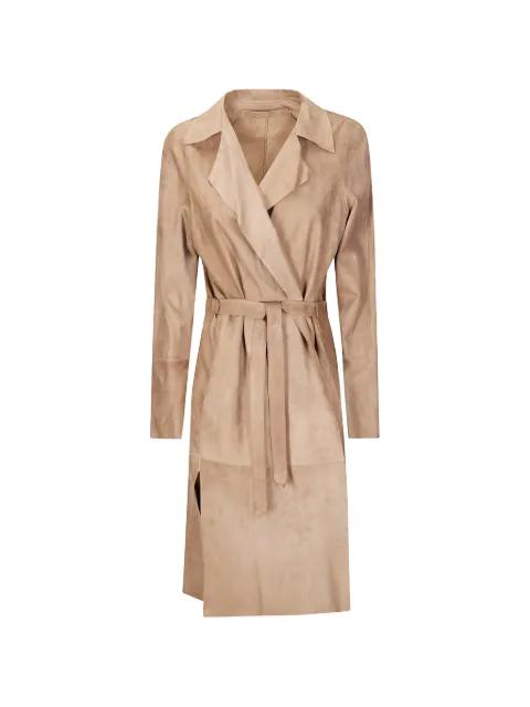 belted sheepskin coat by SALVATORE SANTORO