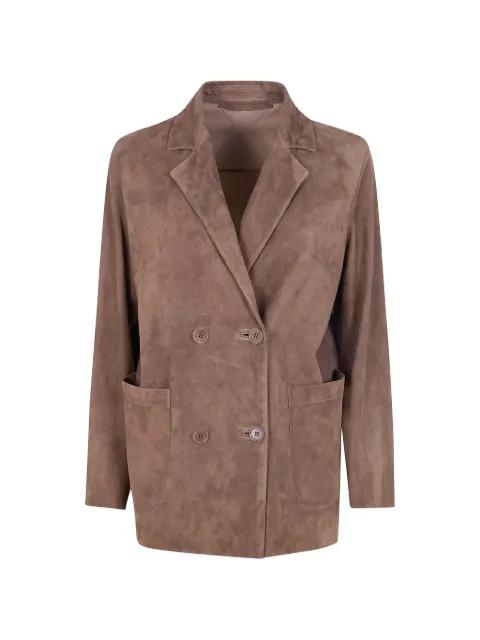 brown leather jacket by SALVATORE SANTORO