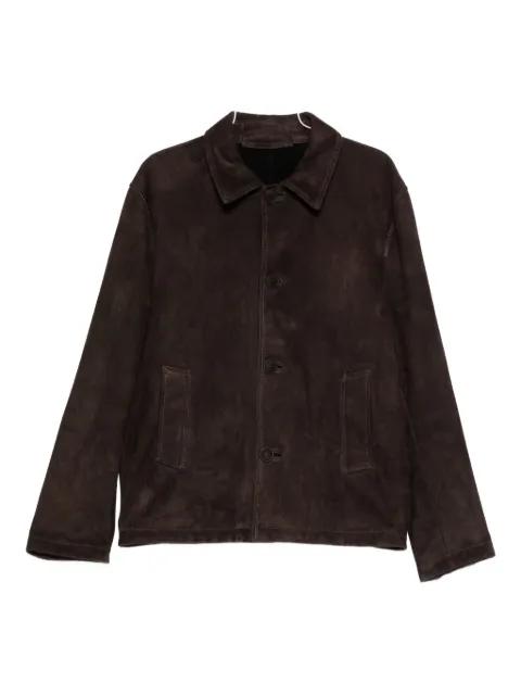 button-fastening suede jacket by SALVATORE SANTORO