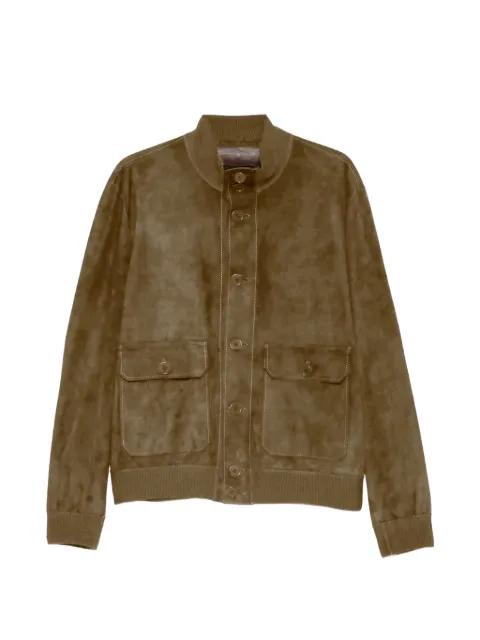 button-up suede jacket by SALVATORE SANTORO