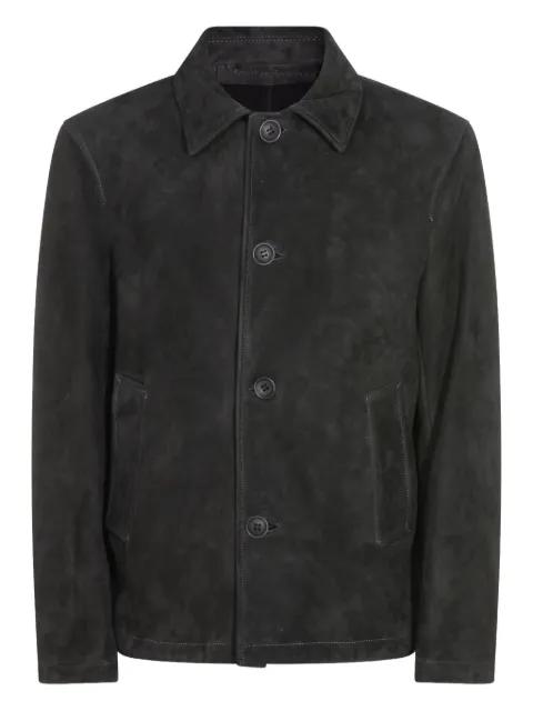 buttoned leather jacket by SALVATORE SANTORO