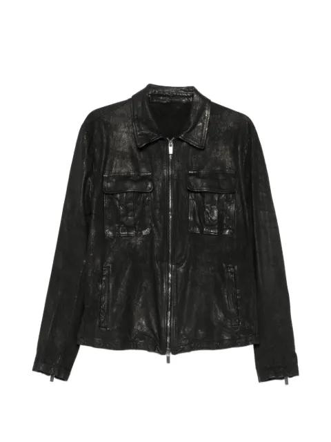 crinkled-finish zip-up jacket by SALVATORE SANTORO