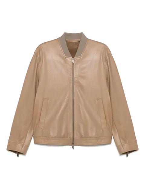 cuff-zipped leather jacket by SALVATORE SANTORO