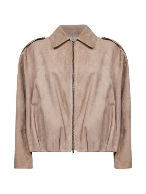 gathered leather jacket by SALVATORE SANTORO