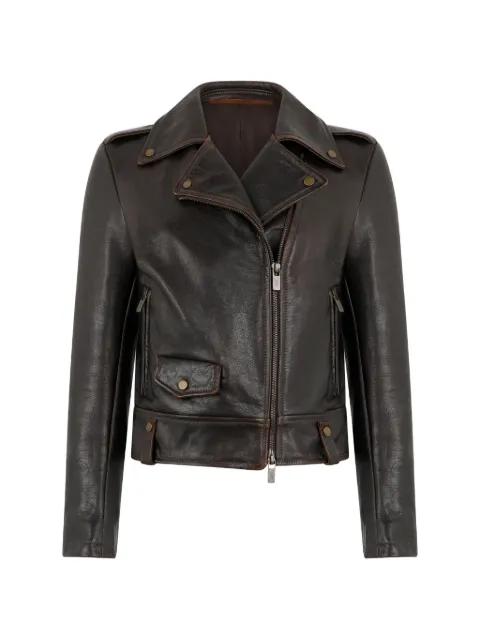 leather biker jacket by SALVATORE SANTORO