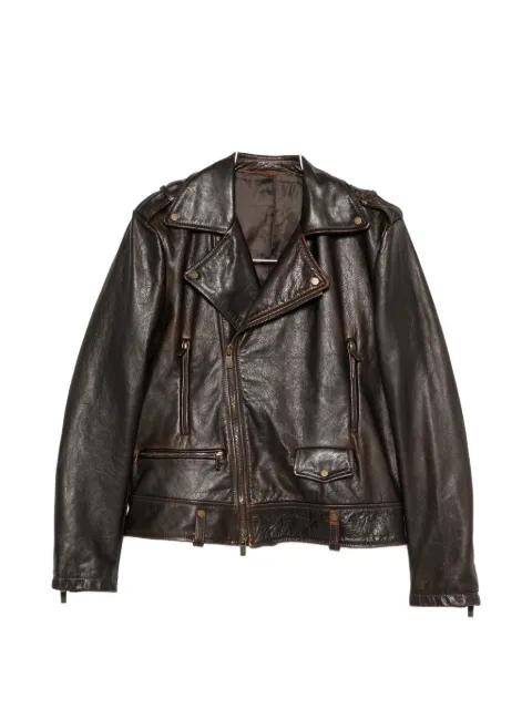 leather biker jacket by SALVATORE SANTORO