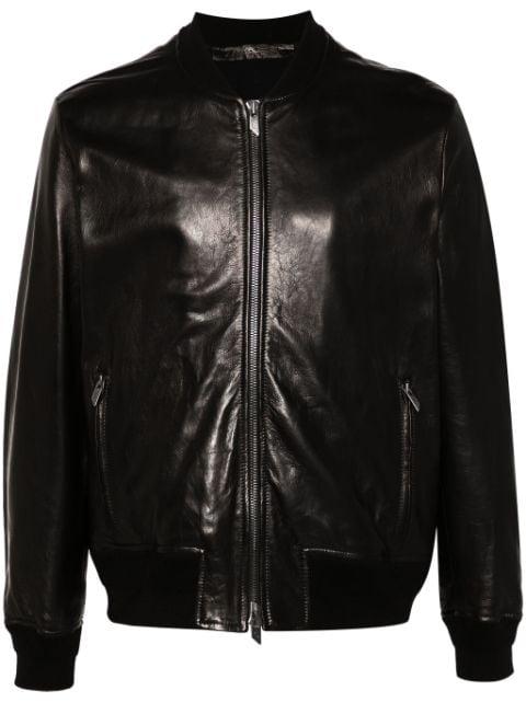 leather bomber jacket by SALVATORE SANTORO