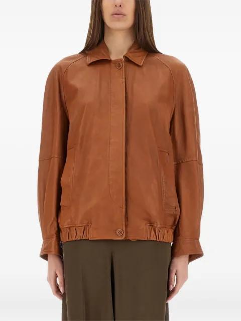 leather bomber jacket by SALVATORE SANTORO