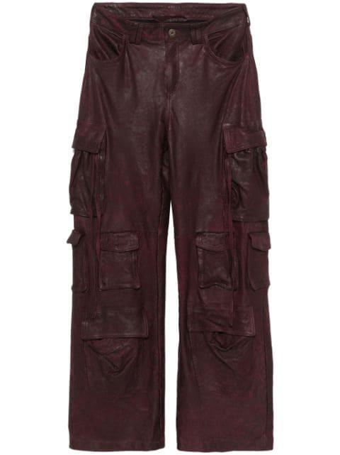 leather cargo pants by SALVATORE SANTORO