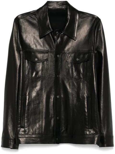leather shirt jacket by SALVATORE SANTORO