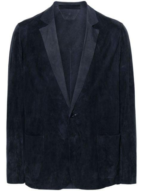 notched-lapels suede jacket by SALVATORE SANTORO