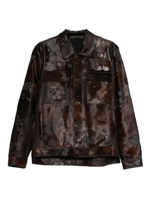 patch-pocket suede jacket by SALVATORE SANTORO