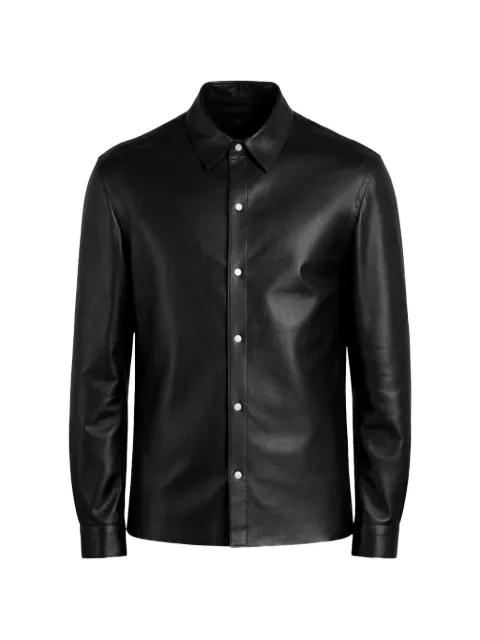 press-stud leather jacket by SALVATORE SANTORO