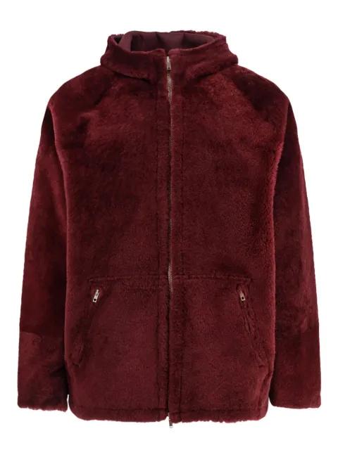 reversible shearling hoodied zip jacket by SALVATORE SANTORO