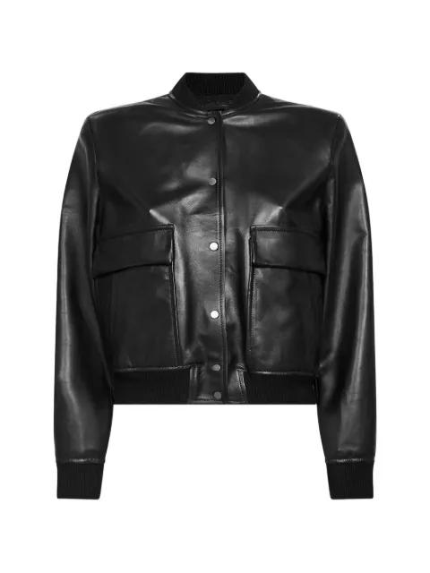 ribbed leather bomber jacket by SALVATORE SANTORO