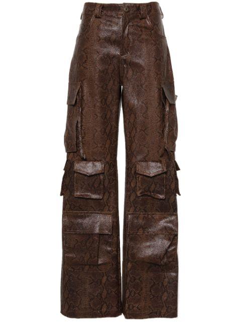 snakeskin-effect straight-leg cargo pants by SALVATORE SANTORO