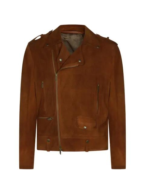 suede biker jacket by SALVATORE SANTORO