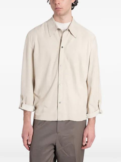suede-finish shirt jacket by SALVATORE SANTORO