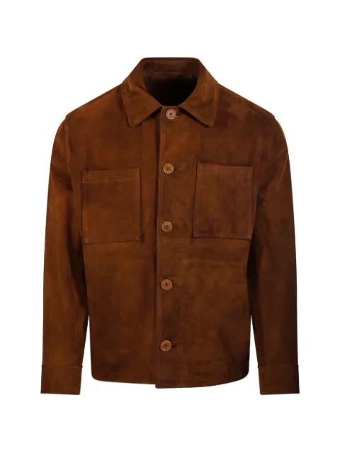 suede patch-pocket jacket by SALVATORE SANTORO