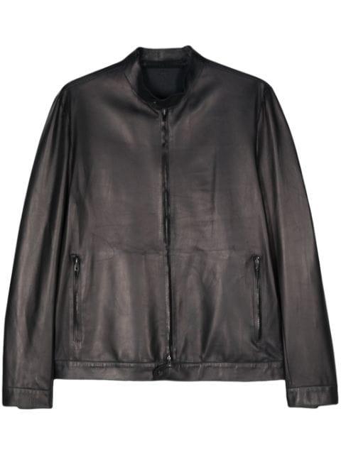 zip-up leather jacket by SALVATORE SANTORO