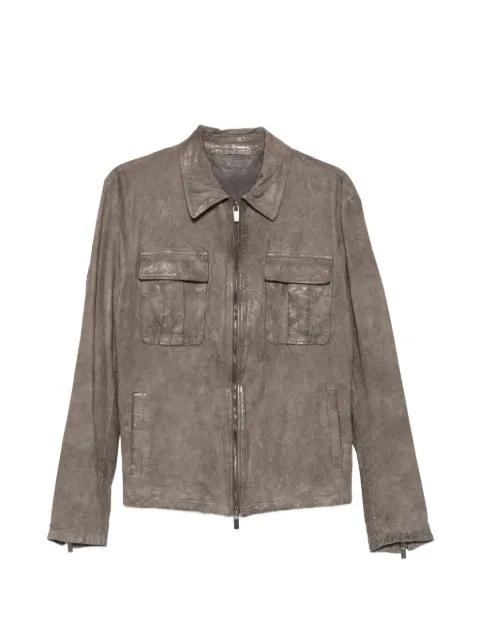 zip-up leather jacket by SALVATORE SANTORO