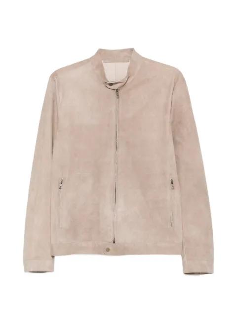zip-up suede jacket by SALVATORE SANTORO