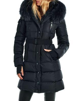 Infinity Down Coat with Shearling Trimmed Hood by SAM.